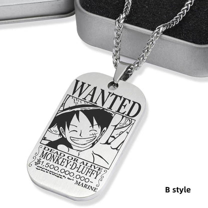 Luffy/Zoro/Nami/Sanji Titanium Character Bounty Necklace