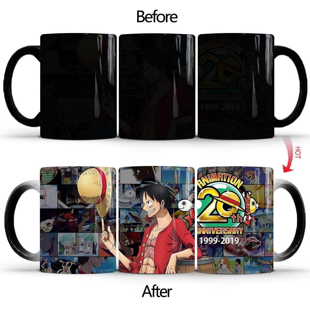 Luffy/Zoro/Chopper ceramic cup that changes color when exposed to heat