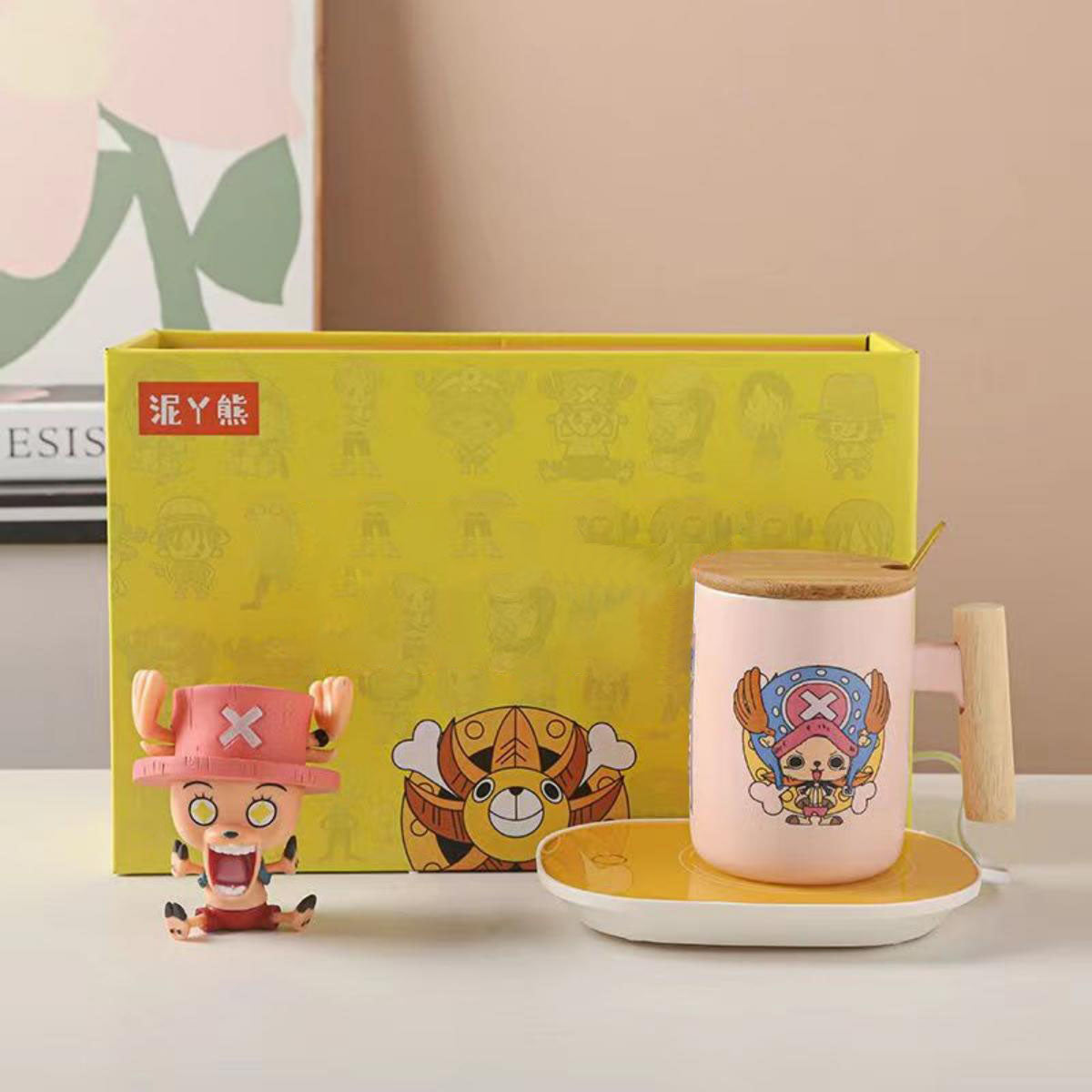 Luffy/Chopper/Zoro/Sanji Mug Gift Box Set Ceramic mug with lid Spoon