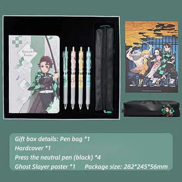 Tanjirou/Nezuko Stationery Set Gift Pack Pen Press Neutral Pen Book sticker High appearance Level Gift Box