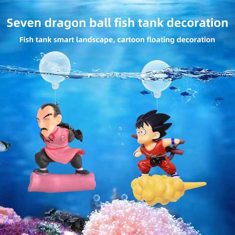 Son Goku/Tao Pai Pai Fish tank landscaping decorations Floating creative pieces