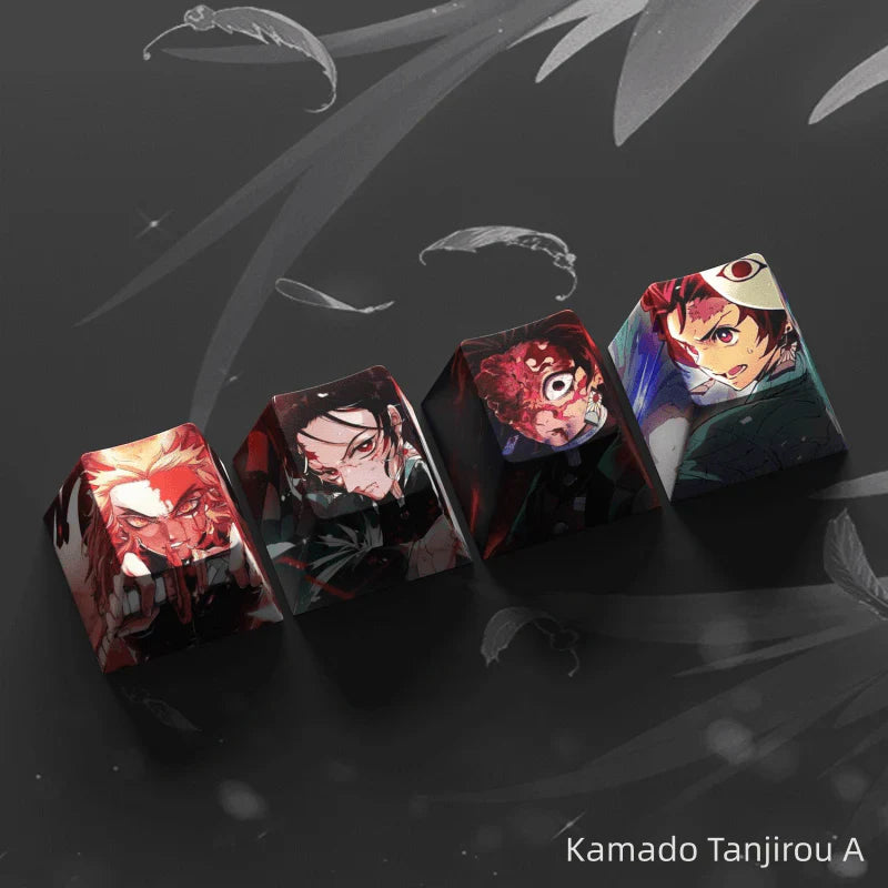 Nezuko/Tanjirou/Tokitou Muichirou Creative transparent cute mechanical keyboard cap