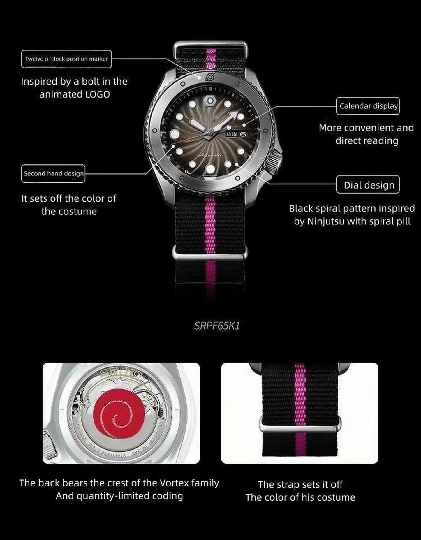 Uzumaki Boruto Men's and women's all-purpose quartz watch,100 meter waterproof watch