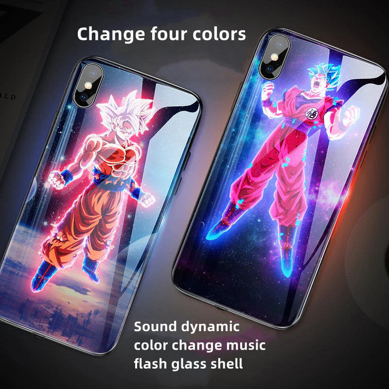 Son Goku handsome cartoon ntelligence 4 color flash creative phone case