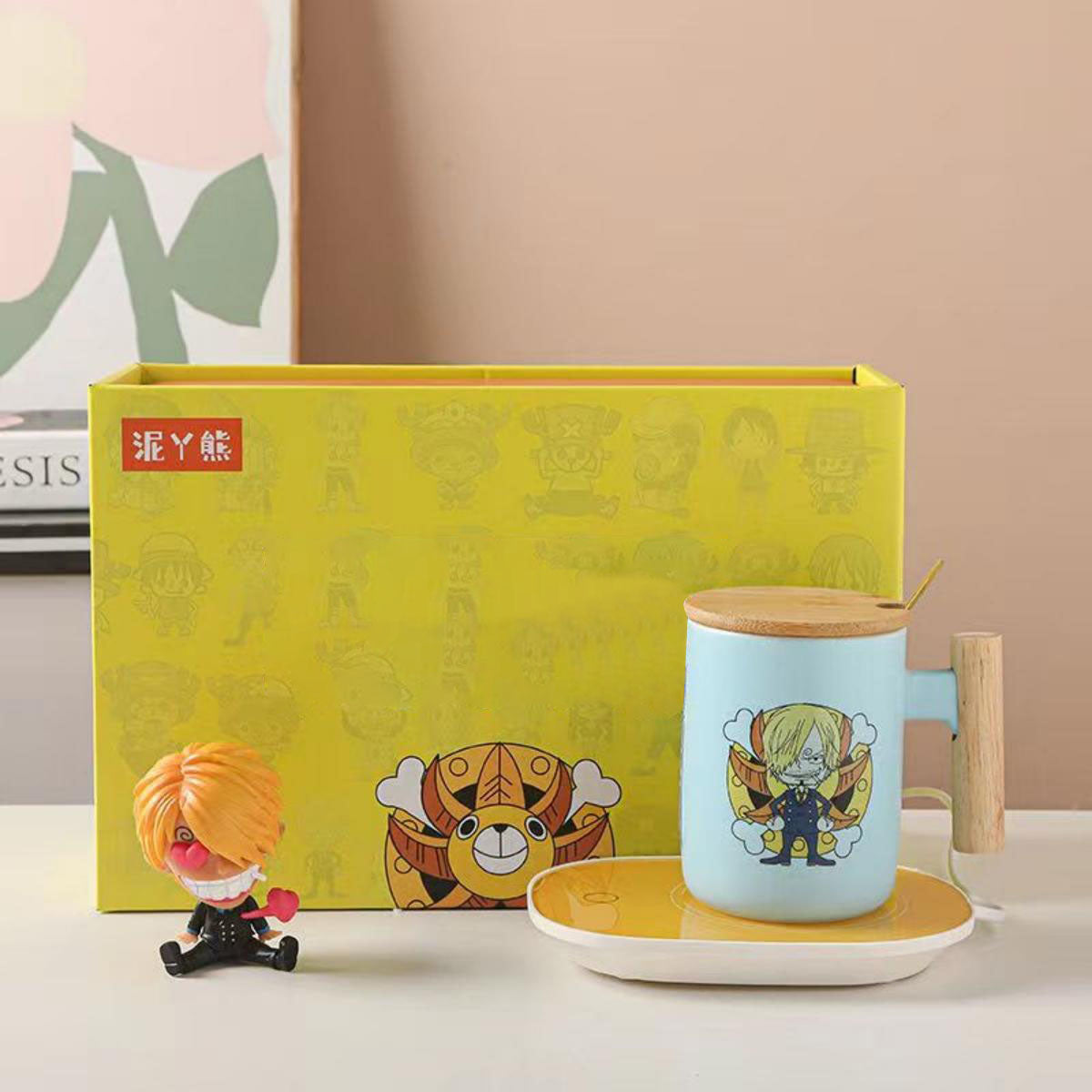 Luffy/Chopper/Zoro/Sanji Mug Gift Box Set Ceramic mug with lid Spoon